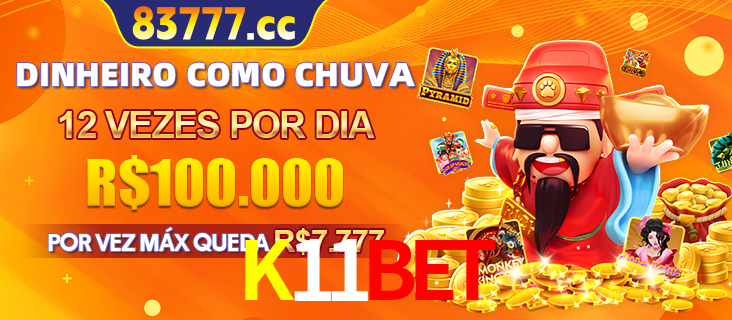Banner do programa de recompensas Recomende para amigos do K11BET, detalhando os bônus por convidar amigos, com prêmios que chegam a R$288.888.