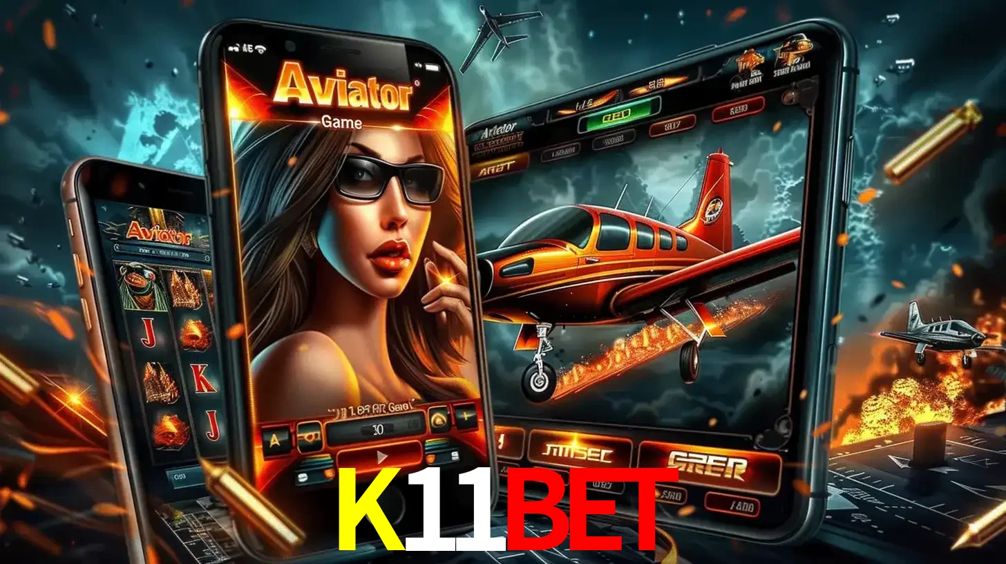 O popular jogo de apostas Aviator exibido em vários celulares e tablets, mostrando a interface emocionante e a ação de voo disponíveis para jogar agora no K11BET.