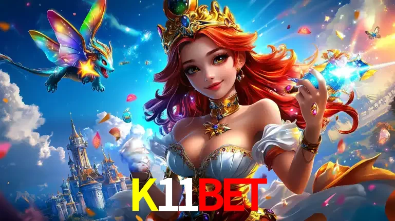 A princesa de um reino de fantasia mágico, com seu pequeno dragão, apresentando um mundo de prêmios encantados nos jogos de caça-níqueis do cassino K11BET.